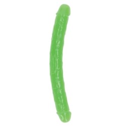 RealRock Glow in the Dark Double Dildo-Green 12